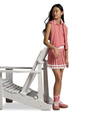 Girls' Stretch Mesh Half Zip Boxy Polo Shirt - Big Kid