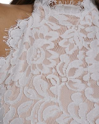 Lace Halter Mock Neck Sheath Dress