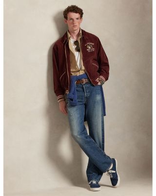 Heritage Straight Distressed Jeans in Blue