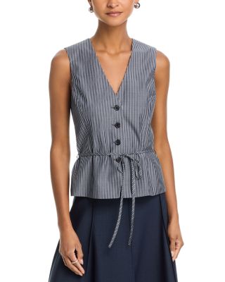 Paulette Stripe Poplin Vest