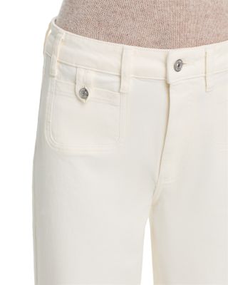 Anessa Rounded Pocket High Rise Wide Leg Jeans in Tonal Ecru