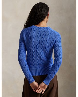 Crewneck Cable Knit Cardigan Sweater