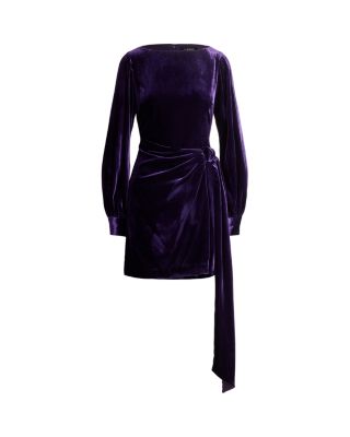 Tie-Front Velvet Cocktail Dress