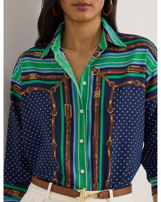 Relaxed Fit Belting & Polka Dot Shirt