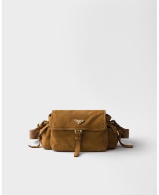 Explore Medium Suede Shoulder Bag With Flap