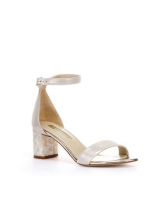  Women's Martene Midi Ankle Strap Pearl Heel Sandal