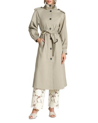 Funnel Neck Maxi Trench Jacket