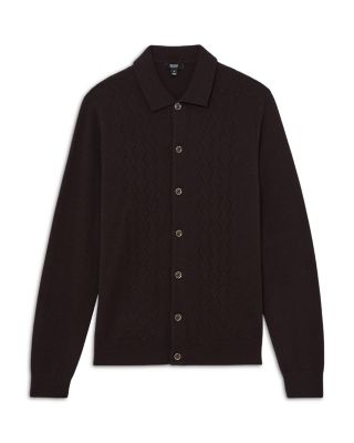 Gideon Long Sleeve Button Through Stitch Detail Cardigan