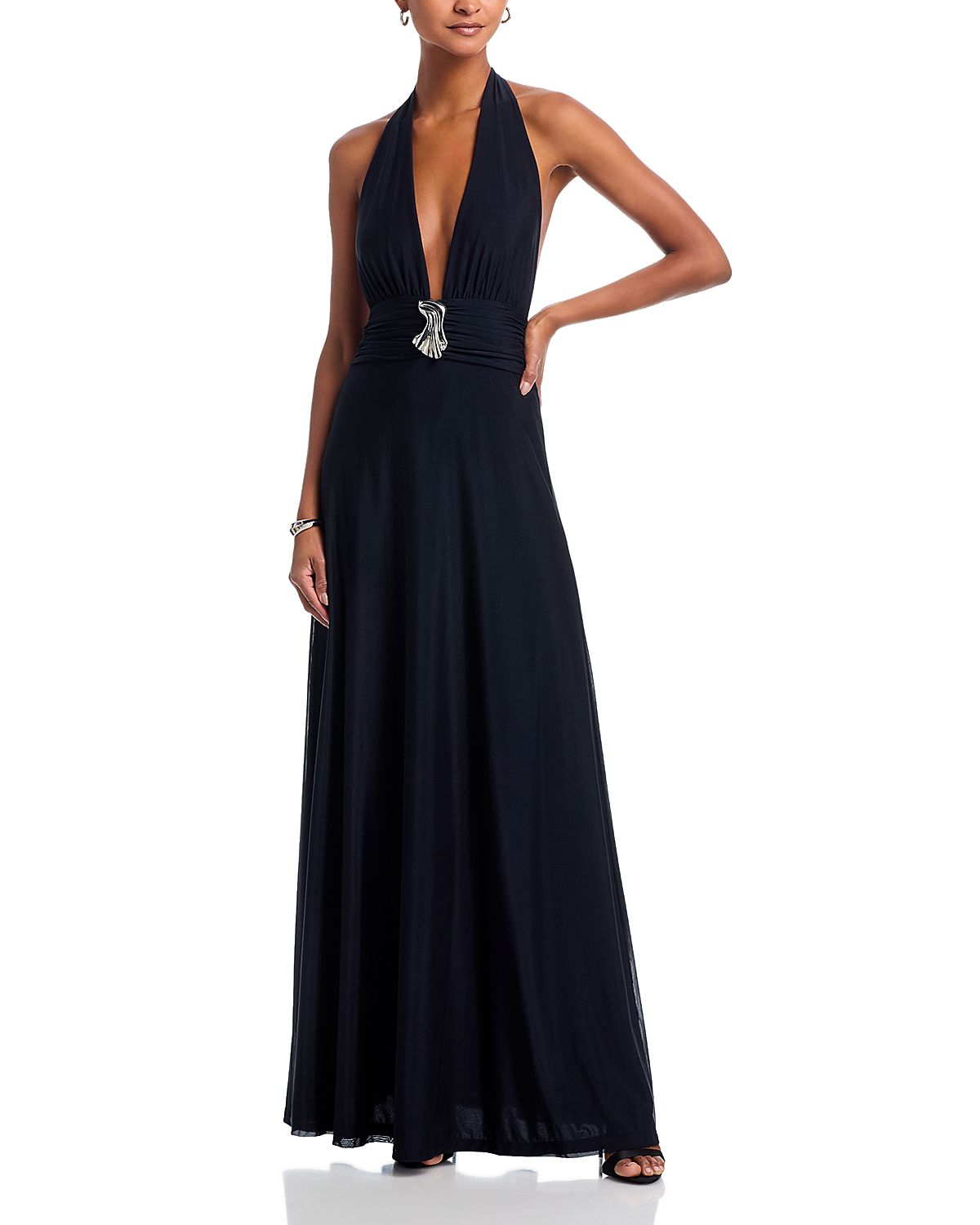 Kate Barton Mesh Halter Dress