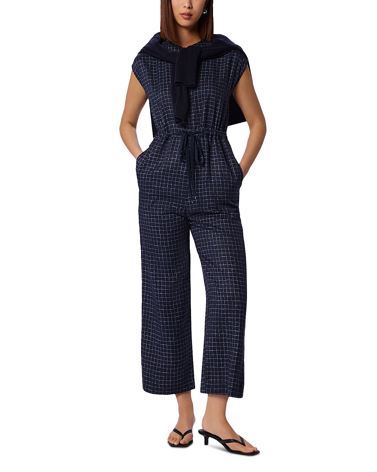 Whistles Grid Print Jumpsuit