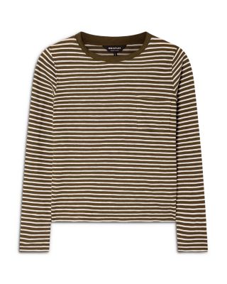 Striped Crewneck Pocket Top