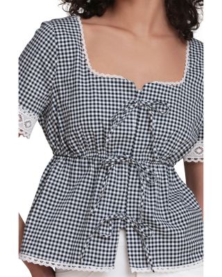 Square Neck Tie Front Top 