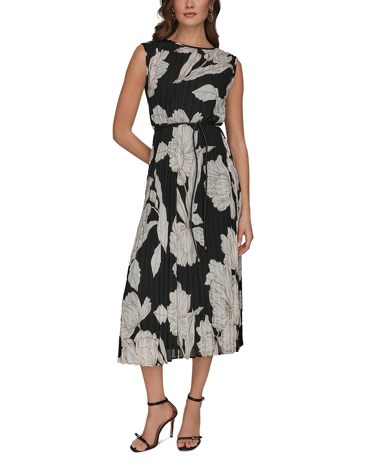 Donna Karan Pleated Midi Dress