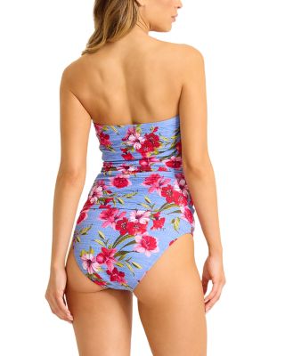 Chambray Beach Bandini & Shirred Bottom