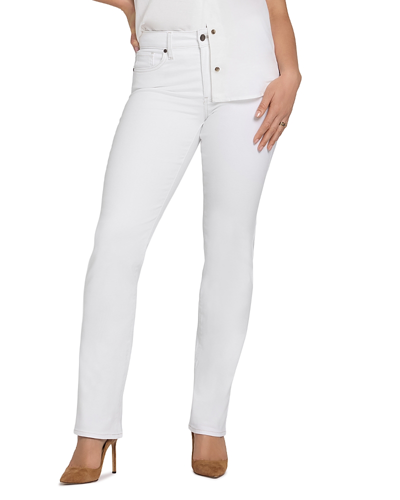 Nydj Marilyn High Rise Straight Jeans in Optic White