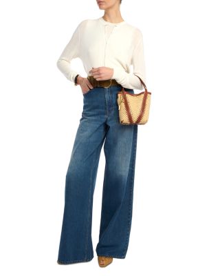 Small Spin Raffia Convertible Bag