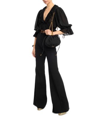 Pliss&eacute; Chain Shoulder Bag in Nylon