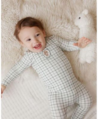 Unisex Modal French Terry Plaid Sheep Collection Footie - Baby