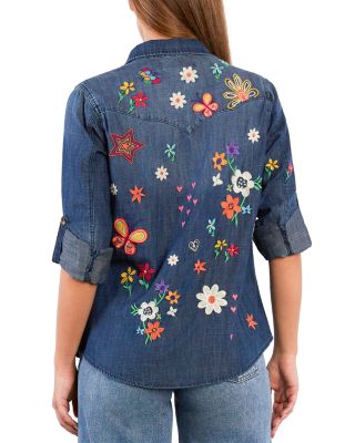 Sketchbook Embroidered Denim Shirt