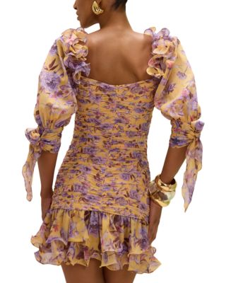 Peony Ruched Mini Dress