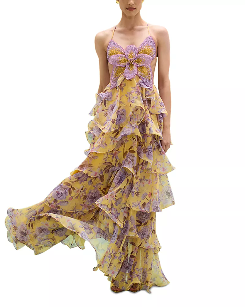 PatBO Peony Embellished Butterfly Dress
