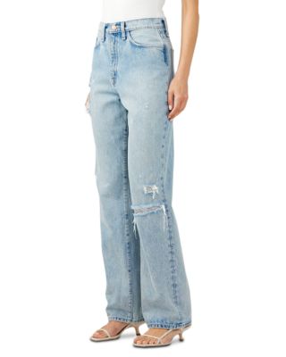Primrose High Rise Relaxed Jeans in Metallic Moonwashed Indigo