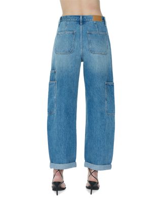 Sonny High Rise Multi Pocket Barrel Jeans in Coastal Fade