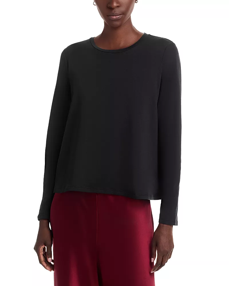 Eileen Fisher Cozy Brushed Terry Hug Crewneck Top