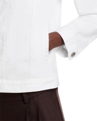 Cotton Blend Denim Round Neck Jacket