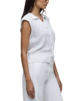 Knitted Sleeveless Collared Top