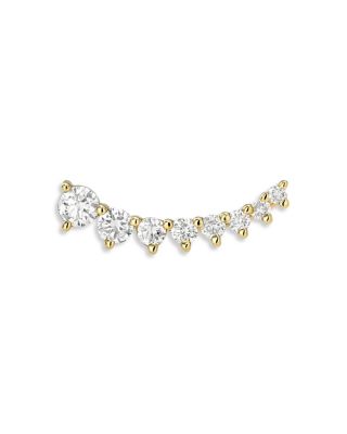 14K Yellow Gold Lab Grown Diamond Left Ear Crawler