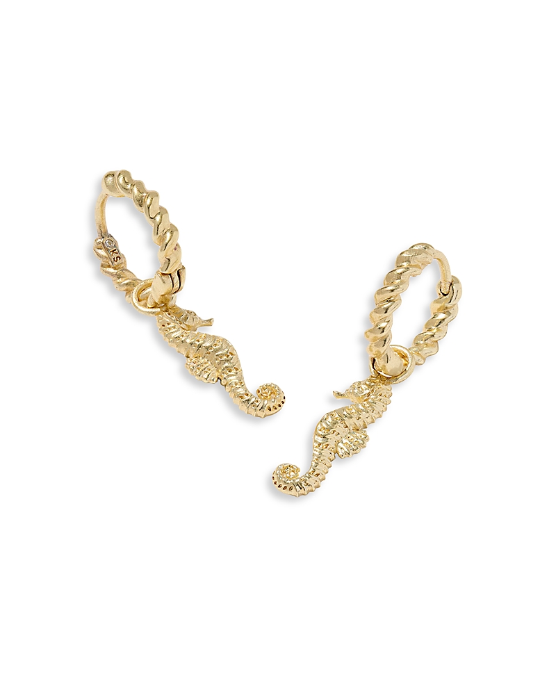 Kendra Scott Removable Seahorse Charm Huggie Hoop Earrings