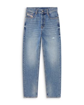 Regular Fit Whiskered Jeans in Denim