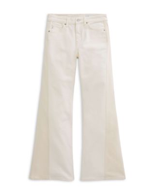 Saige Mid Rise Wide Leg Jeans in Powder/Ecru