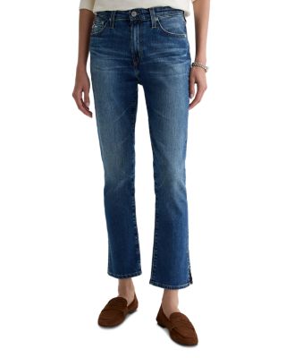 Mari Mid Rise Slim Straight Crop Jeans in 15 Years Prague