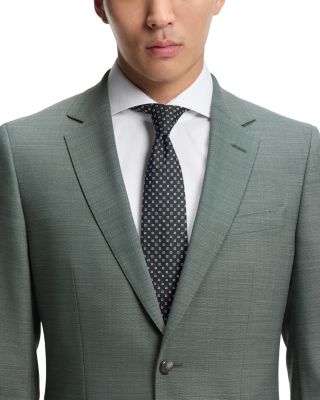 H Huge Textured Solid Slim Fit Suit