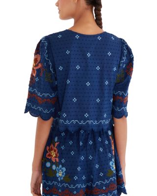 Stitched Garden Cover Up Blouse & Stitched Garden Cover Up Shorts