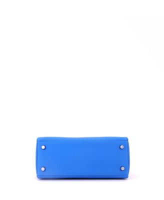 Kelly 25 Handbag Blue Togo with Palladium Hardware