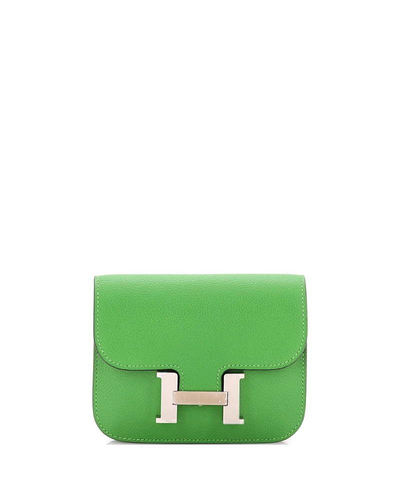 Pre-owned Pre-owned Hermes Hermes Constance Slim Wallet Evercolor In Green
