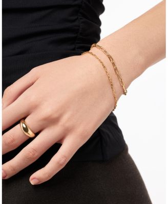 Solid Yellow Gold Large Paperclip Bracelet