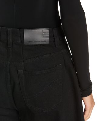 Mid Waist Laser Boucl&eacute; Relaxed Curve Jeans in Black