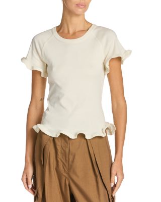 Frilled Hem Ribbed Tee