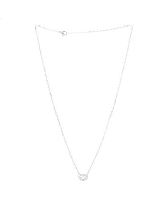  C Heart de Cartier Pendant Necklace 18K White Gold with Diamonds, 17.25"