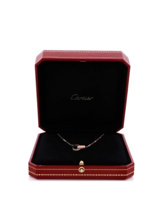 Love Interlocking Necklace 18K Rose Gold with Diamonds, 17.5"