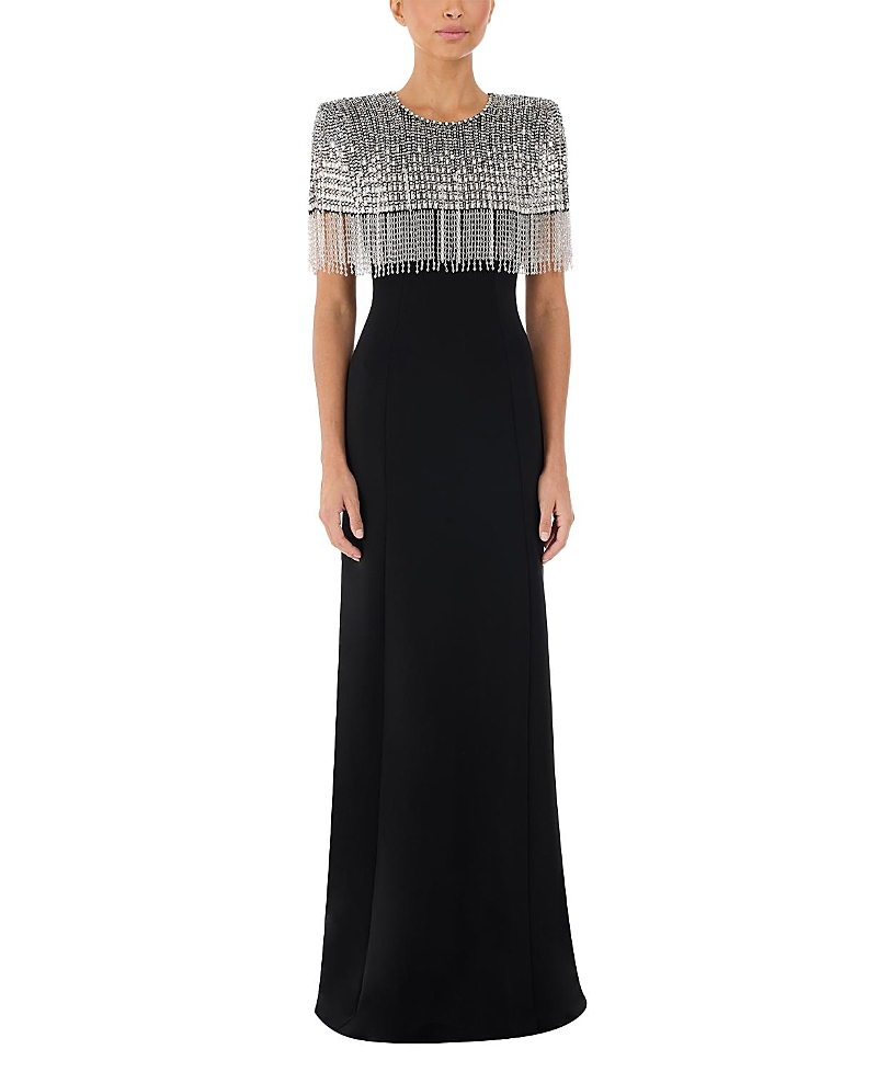Jenny Packham Sabine Beaded-Fringed Maxi Dress