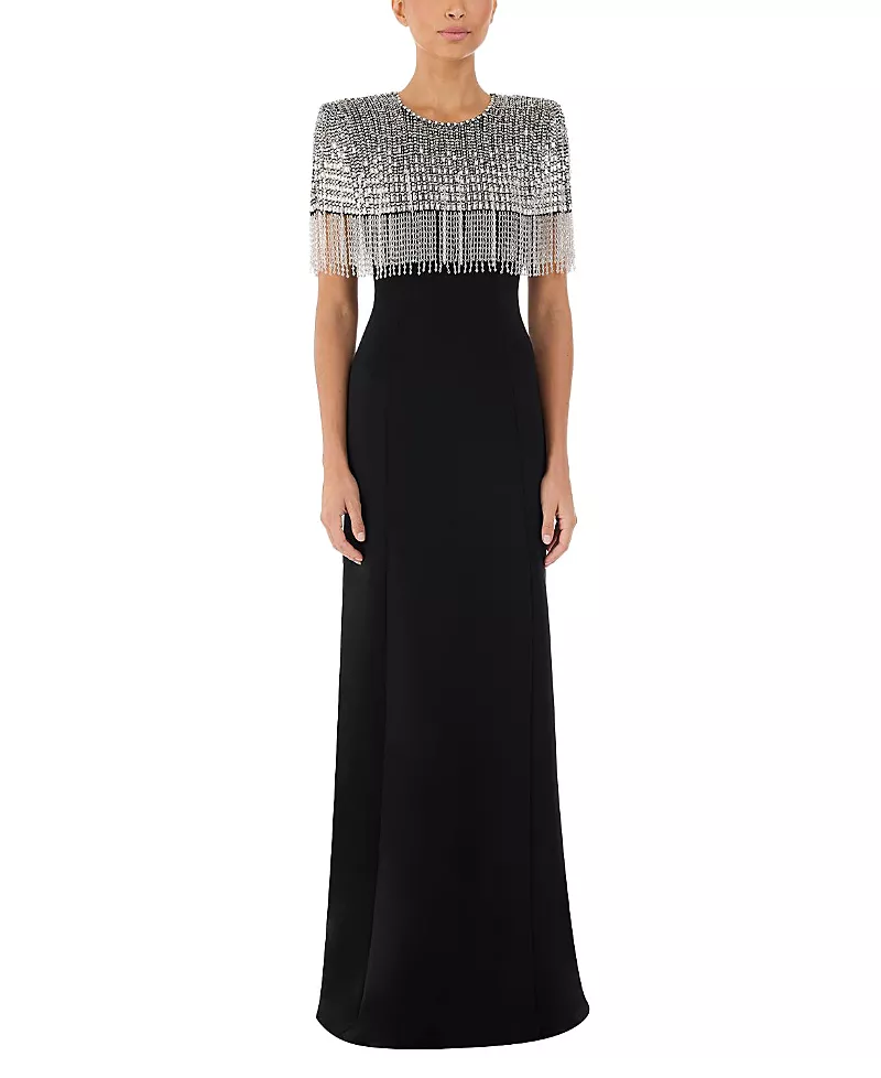 Jenny Packham Sabine Beaded-Fringed Maxi Dress