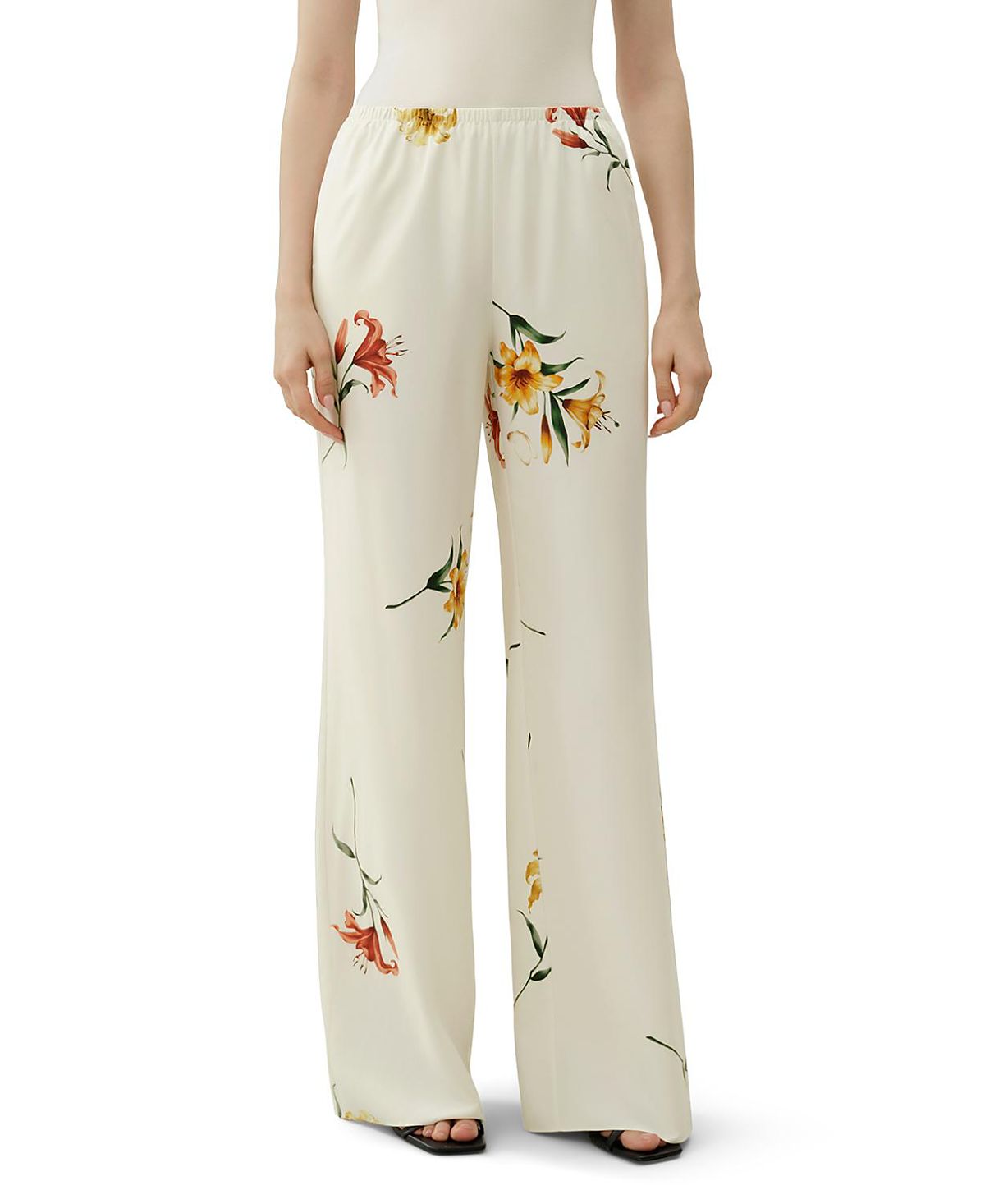 Lilysilk Lily Print Silk Pull-On Pant