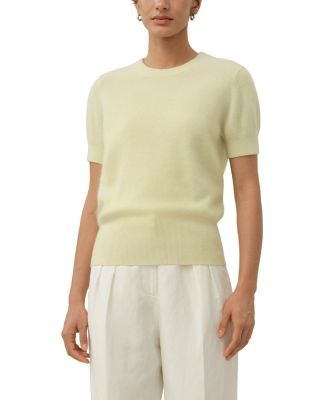  Brushed Cashmere Short-Sleeve Sweater