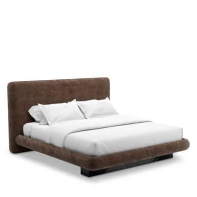Overlap Upholstered Bed, Dark