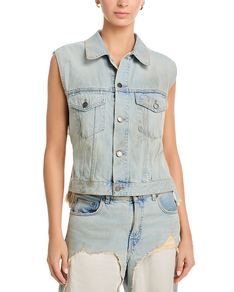 Haikure Ryder Denim Vest in Dusty Blue